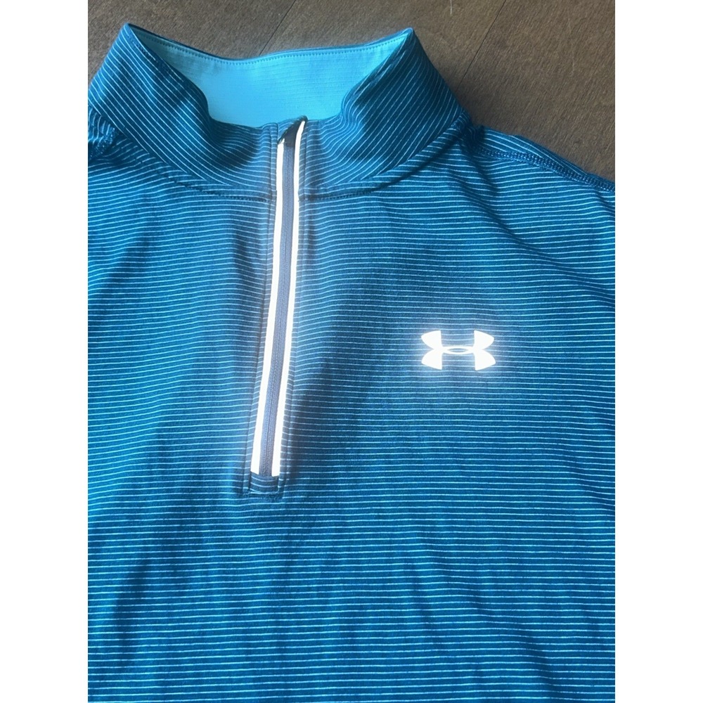 Under Armour UA 1/4 Zip Shirt Mens Pullover Top Run Threadborne 2XL Fitted - Picture 2 of 8